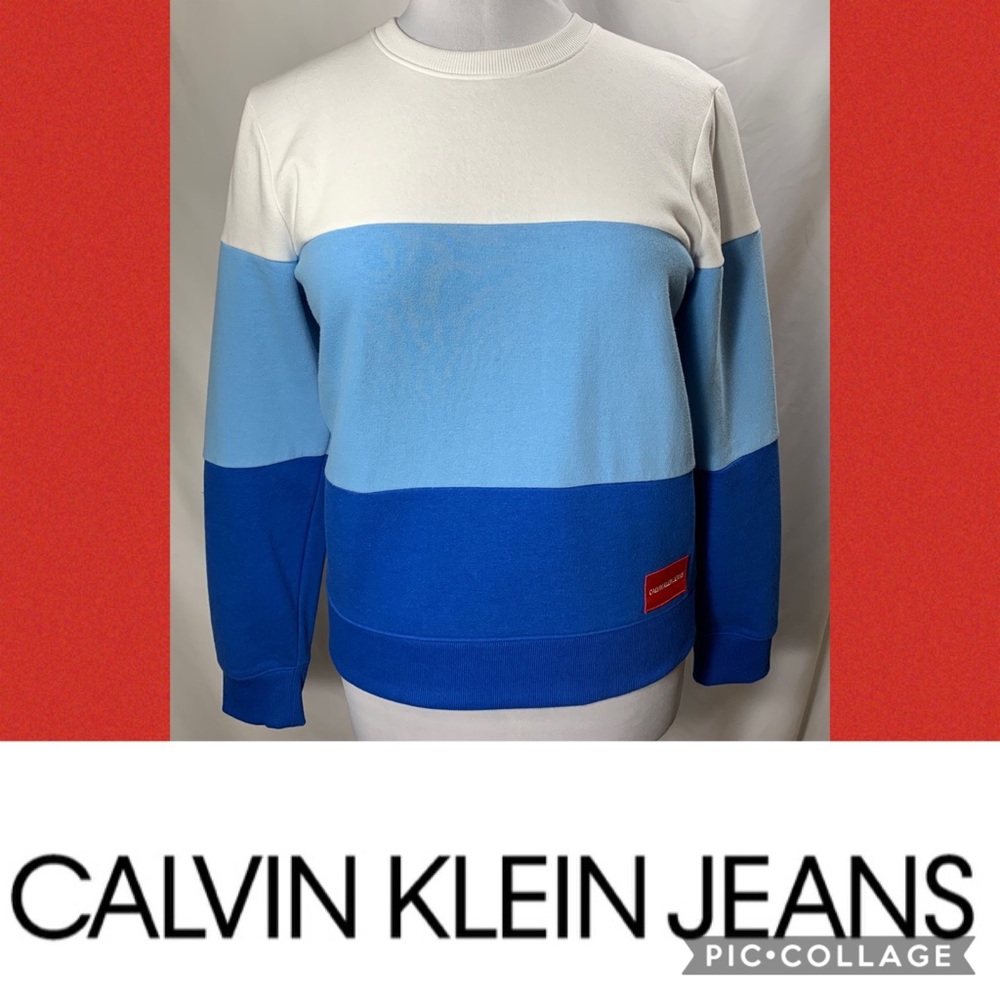 Calvin Klein Color Block  Crew Neck Sweatshirt